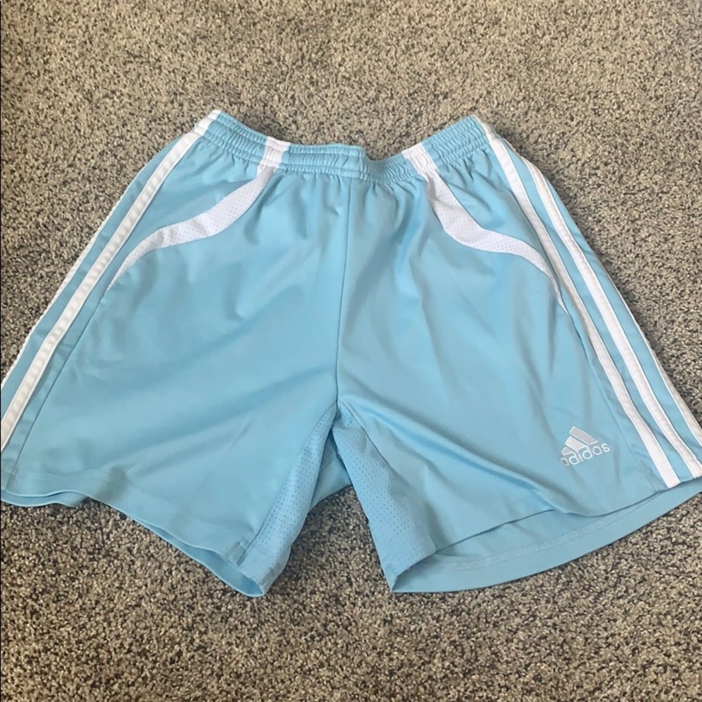 Adidas light blue shorts!